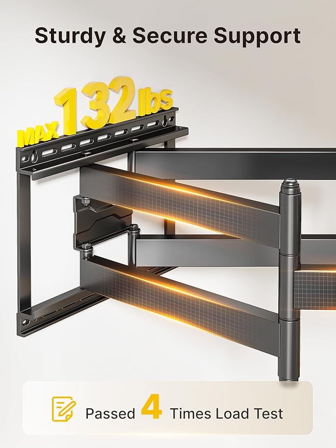 monTEK Long Arm TV Wall Mount for Most 43-90 Inch TVs, 42.5 Inch Long Extension - Image 6