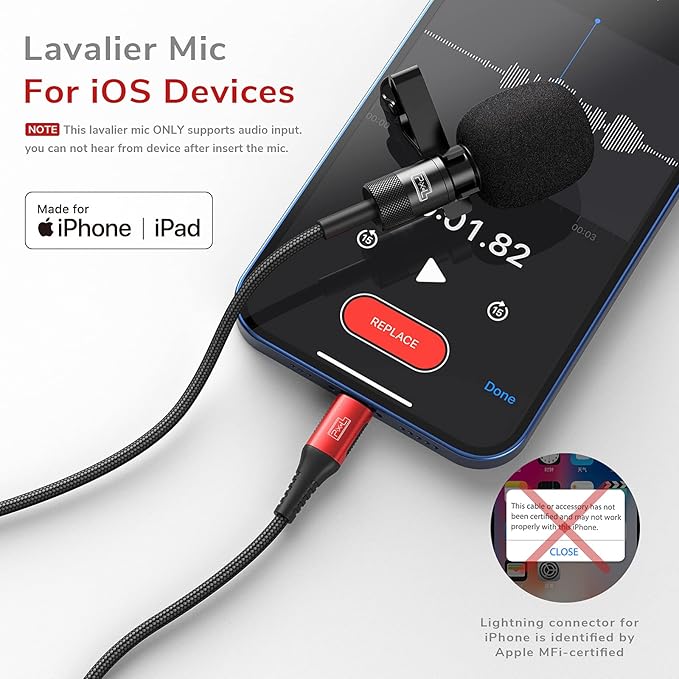 PIXEL Microphone for iPhone iPad from Mic for iPhone Live Streaming Vlogging | - Image 2
