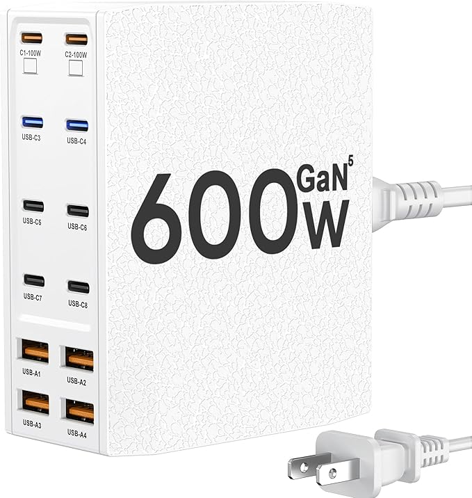 USB Charging Station, 12-Port USB C Charger Block by SAIPKYGS