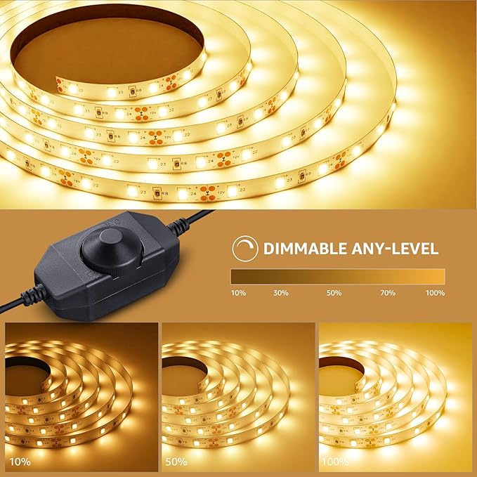 Lepro LED Strip Light, 32.8Ft Dimmable Vanity Lights, 3000K Super Bright LED - Image 2