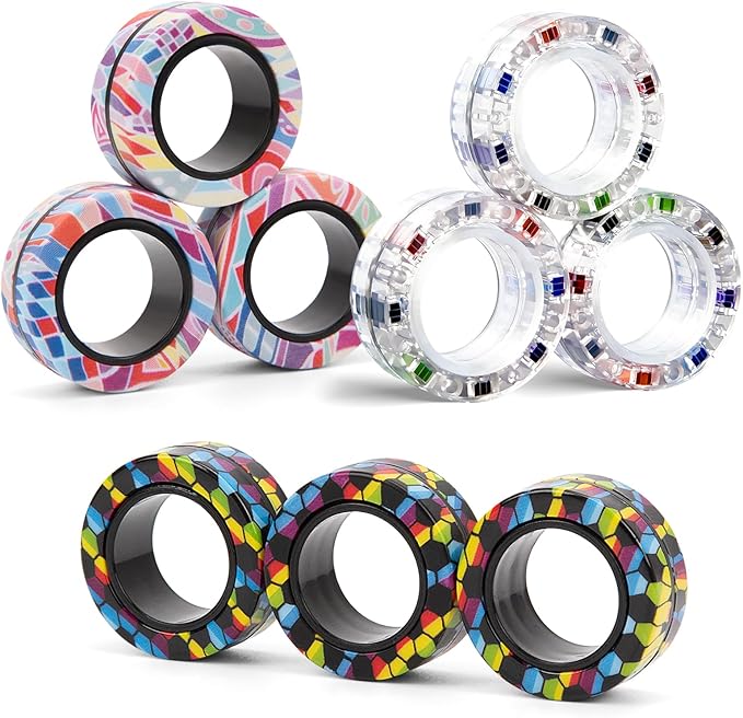 9Pcs Magnetic Rings Fidget Toys - Image 6