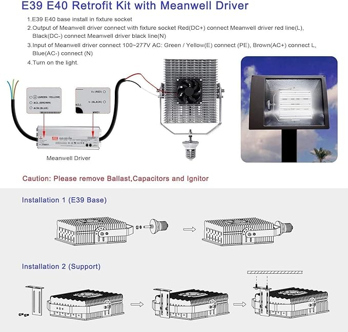 OPENLUX 240 watt LED Shoebox Retrofit Kits, 5700K LED Retrofit - Image 6
