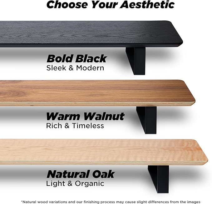 ULTRARM Moodular Wooden Monitor Stand 45.6” Large Desk Organizer - Image 9