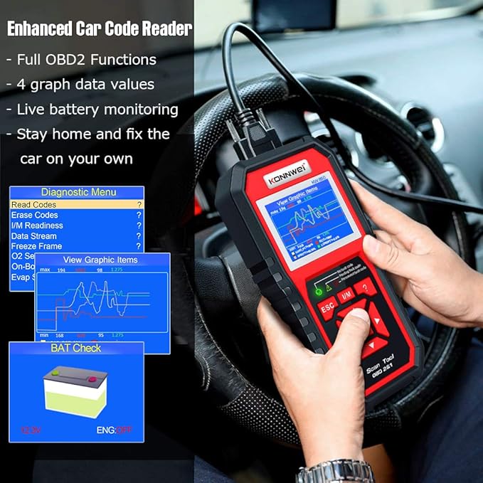 KONNWEI KW850 Professional OBD2 Scanner Auto Code Reader Diagnostic Check - Image 5