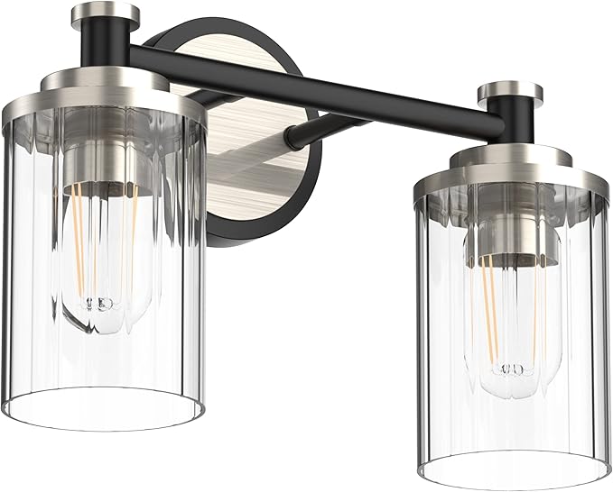 PHIXART Bathroom Lighting Fixtures Black and Brushed Nickel Bathroom Vanity by PHIXART