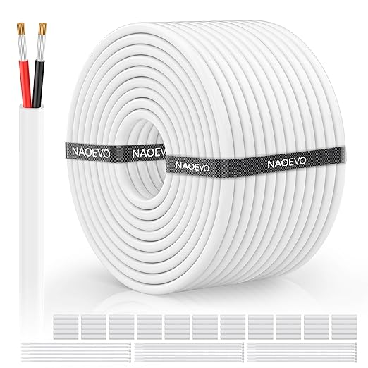 NAOVEO 14 Gauge Wire 2 Conductor Electrical Wire, 14 AWG Stranded PVC Tinned by NAOEVO