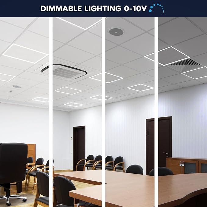 LUXRITE 2x2 FT Edge-Lit Frame LED Panel Lights, 5CCT Selectable 3000K-6500K - Image 4