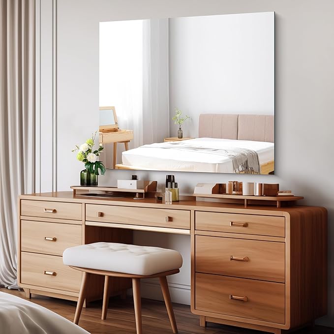 CILIBER Frameless Mirror, 36x40 inch Bathroom Mirrors - Image 2