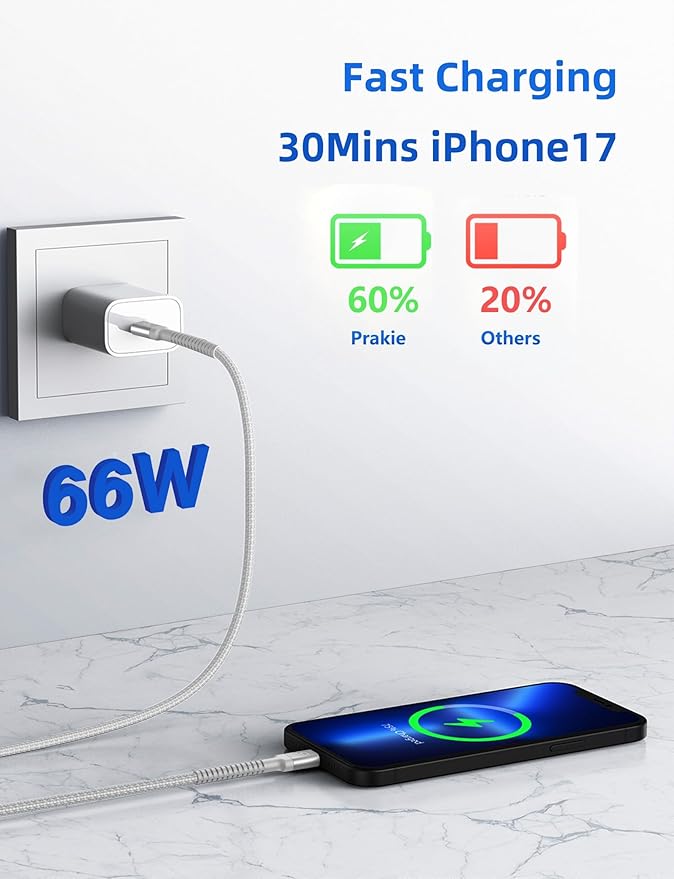 USB C to C Cable 3A Fast Charging USB Type C Cable Upgraded Extra Durable - Image 2