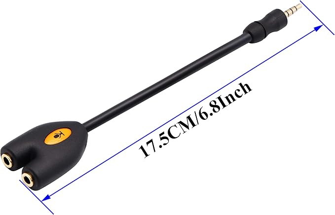 zdyCGTime 3.5mm Audio Headphone Y Splitter Cable 4-Pole 3.5mm AUX Male to 2 - Image 2