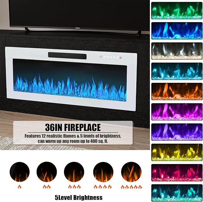 VITESSE TV Stand Fireplace - Image 4