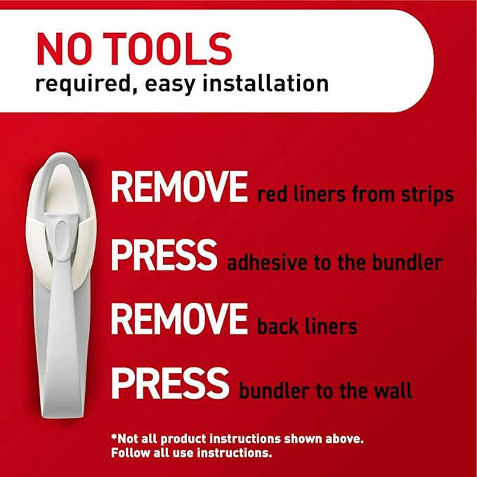 Command Cord Bundlers, Damage-Free Hanging Cord Organizer, No Tools Cord Bundler - Image 8