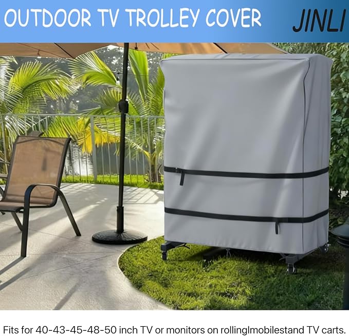 JINLI 45-50 inch outdoor TV trolley cover, courtyard TV cover, Oxford fabric - Image 5