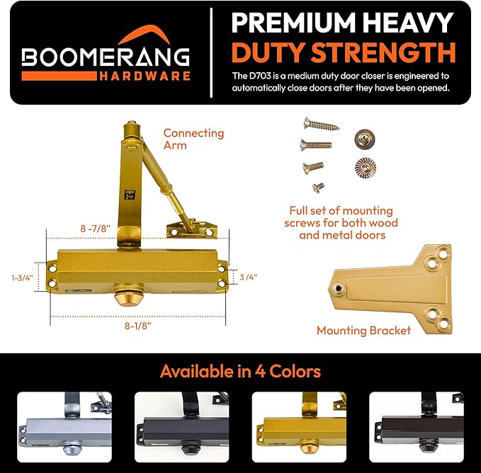 Boomerang Medium Duty Automatic Commercial Door Closer - Image 2