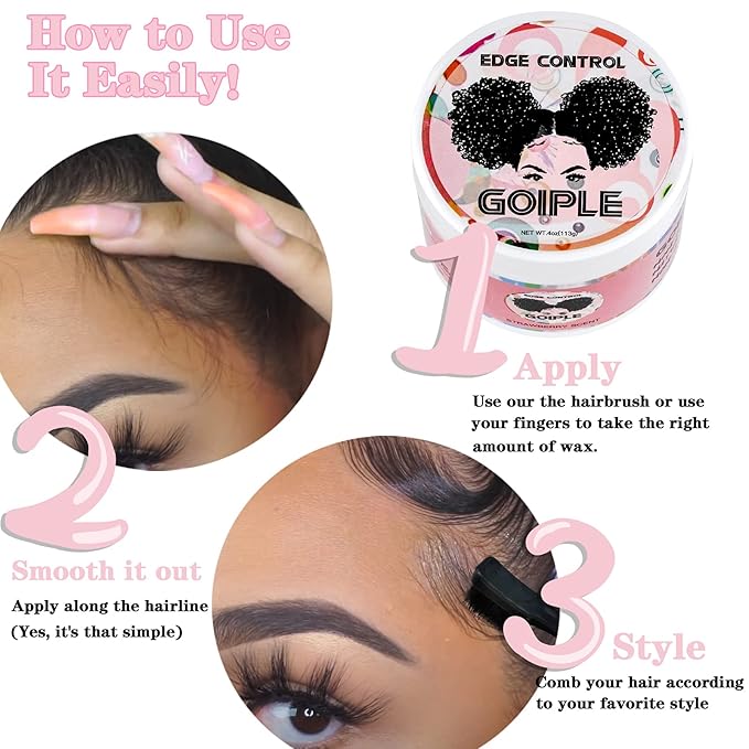 Goiple Edge Control Wax for Women Strong Hold Non-greasy Edge Smoother - Image 3