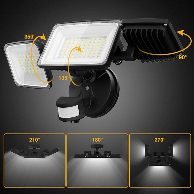 Onforu 100W LED Security Lights Motion Sensor Light Outdoor, 9000lm Super - Image 7
