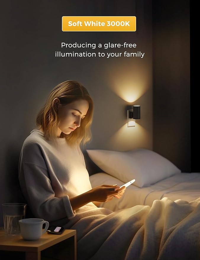 L LOHAS LED Night Light Plug in, 4 Pack, Dimmable Night Lights Plug into Wall - Image 8