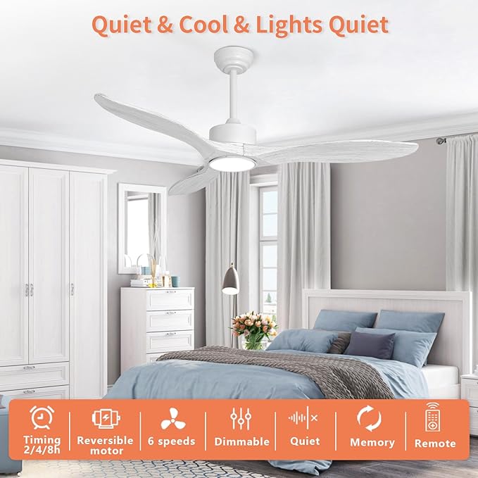 revoici 52 Inch White Ceiling Fan - Image 7