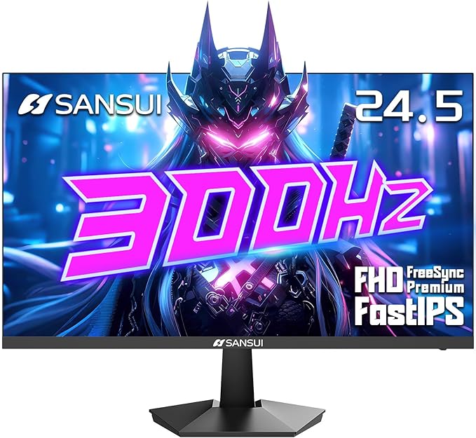 SANSUI Gaming Monitor, 24.5" 300hz 240hz FHD 1080P 1ms FPS PC Monitor Gaming by SANSUI