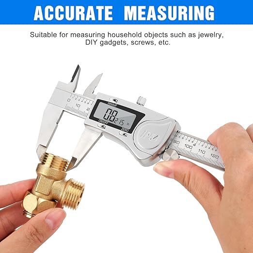 Digital Caliper, Adoric Caliper Measuring Tool 0-6" Stainless Steel Vernier - Image 2