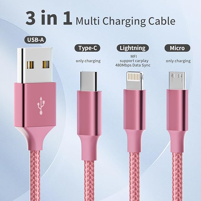 Multi Charging Cable, 3 in 1 Charging Cable - Image 2