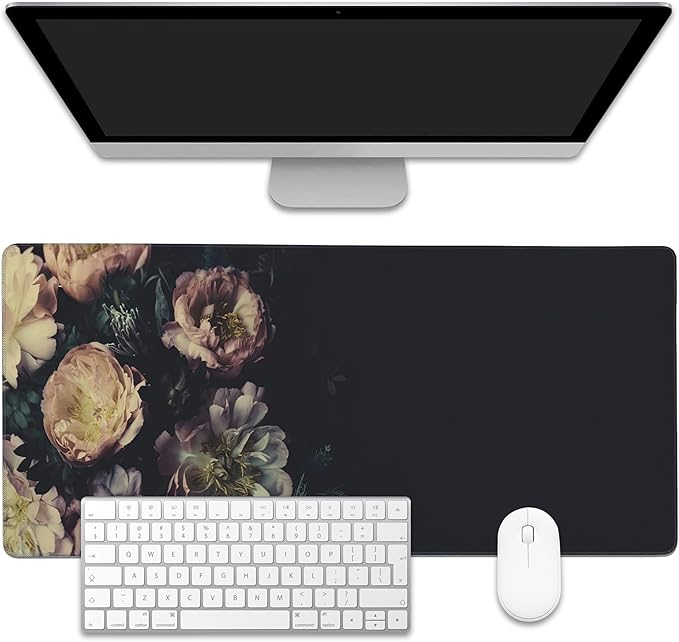 EOBKLAX Mouse Pad, Vintage Peonies Desk Mat by EOBKLAX