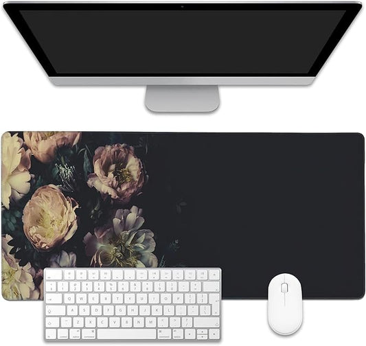 EOBKLAX Mouse Pad, Vintage Peonies Desk Mat by EOBKLAX