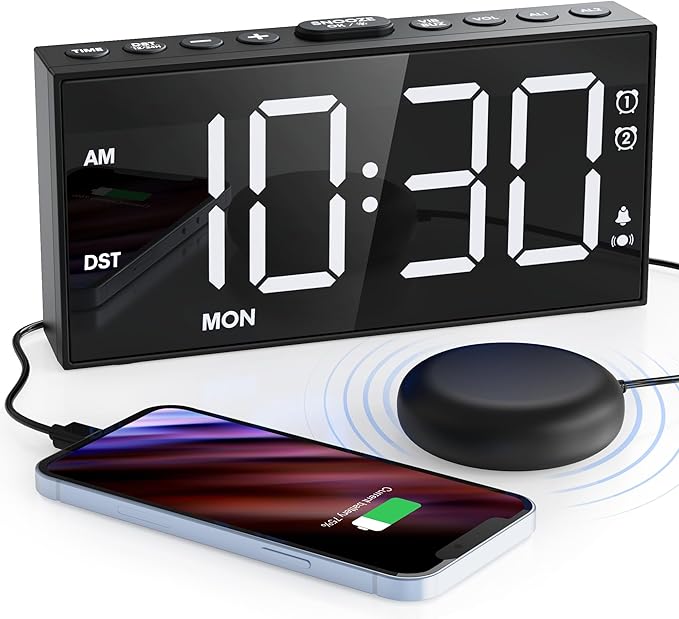 Mesqool Loud Alarm Clock for Heavy Sleeper, by Mesqool