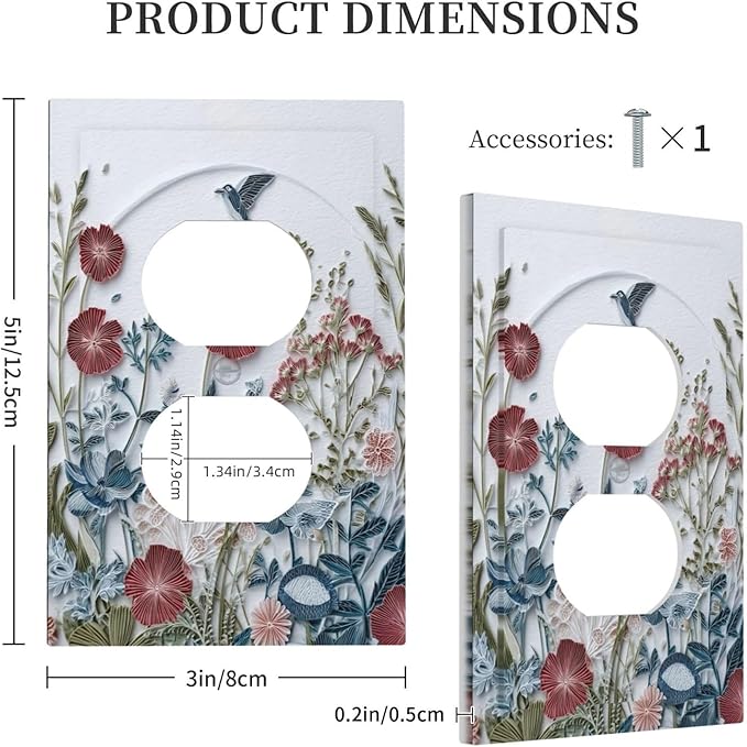 Bvtewkhz Wildflowers Flowers Floral Plants Duplex Outlet Wall Plate Cover - Image 4