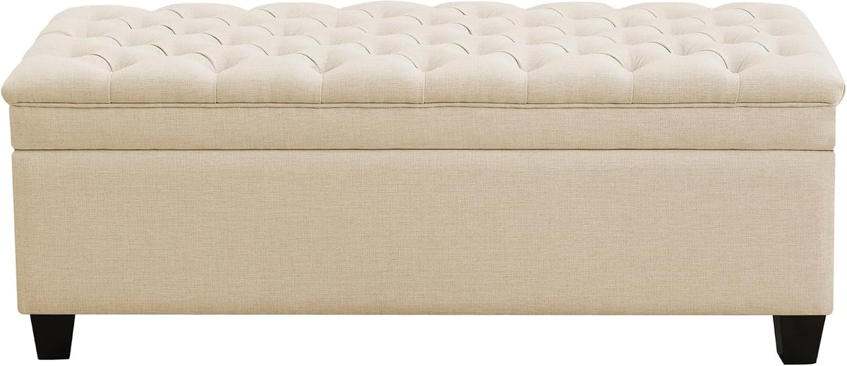 wututuee 50" fabric storage ottoman bench, upholstered rectangle, main product view