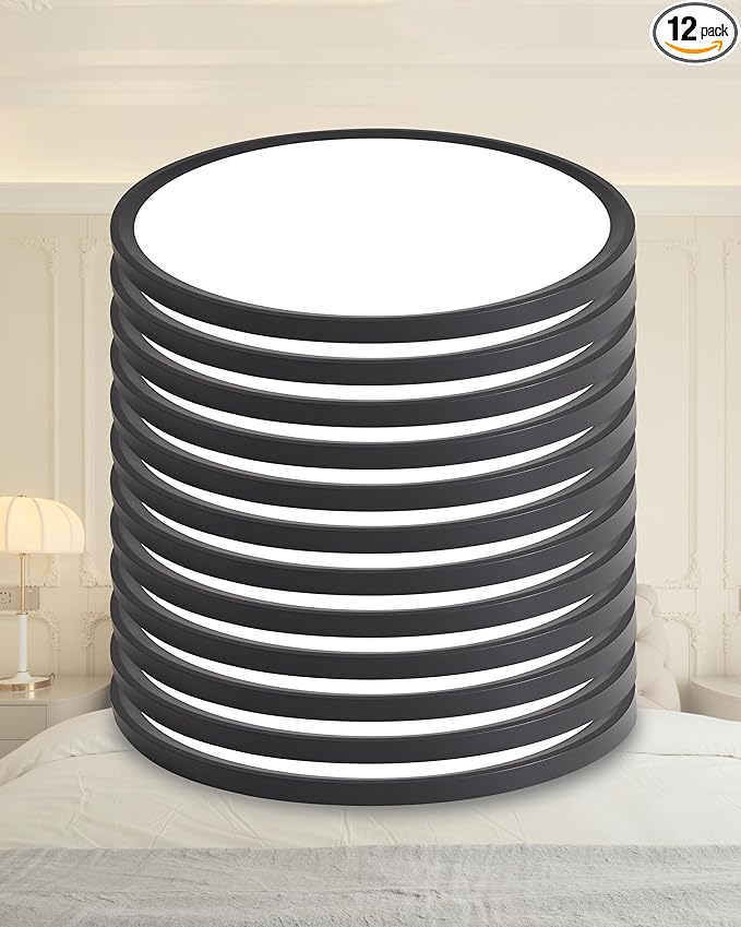 Led Flush Mount Ceiling Light, 12 Inch 24w 2520lm Round, 6000k CCT Selectable by Unknown