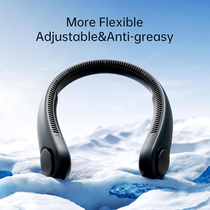 JISULIFE Portable Neck Fan, Hands-Free Bladeless, 5 Speeds, 4000 mAh Battery - Image 3