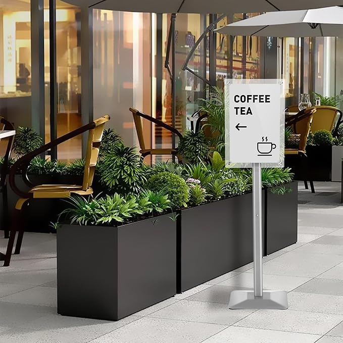 DISPLAYSWORKER Adjustable Heavy Duty Pedestal Sign holder floor Stand, sign - Image 8