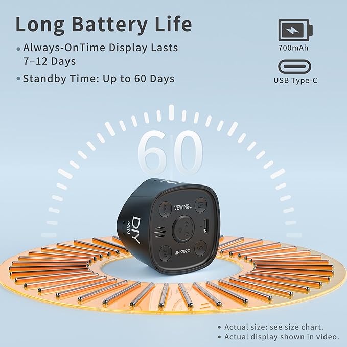 VEWINGL Cube Productivity Timer, 5/10/25/DIY Min Presets + Count-Up Mode - Image 5