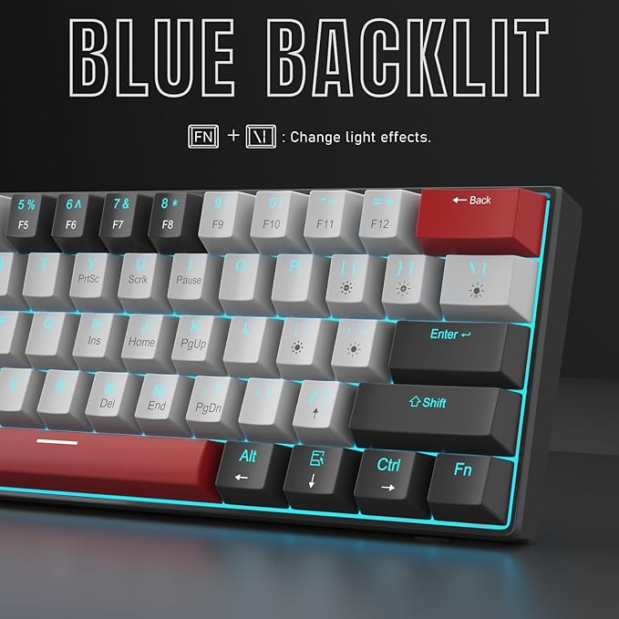 Camiysn 60% Mechanical Gaming Keyboard, Mixed Color Keycaps Gaming Keyboard - Image 4