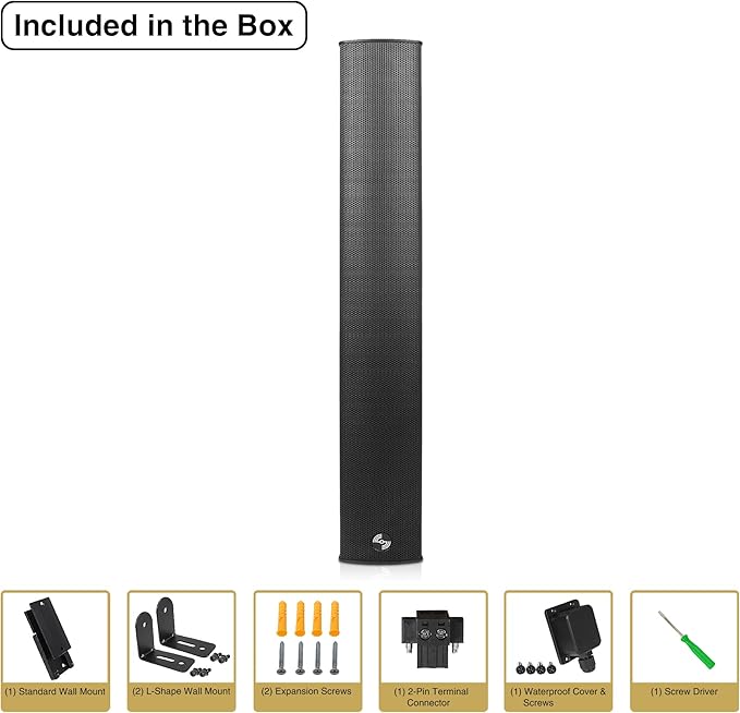 Sound Town Weatherproof Compact Aluminum Line Array Column Speaker - Image 7
