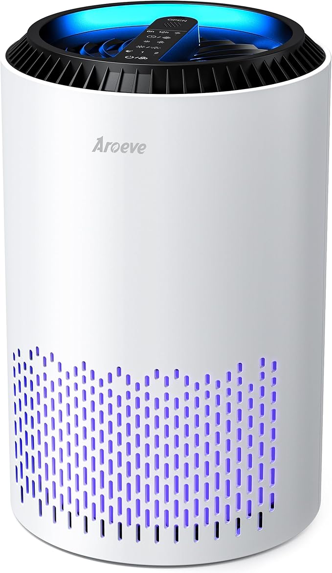 AROEVE Air Purifiers for Bedroom Home, 3 Layer Filter for Smoke Pollen by AROEVE