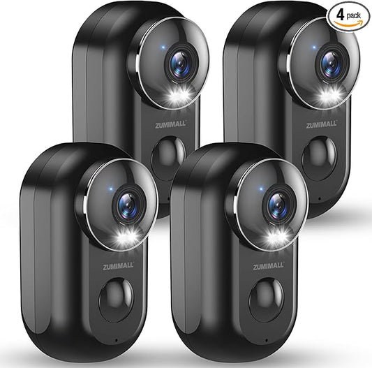 ZUMIMALL Security Cameras Wireless Outdoor, 4 Packs, 2K Cameras by ZUMIMALL