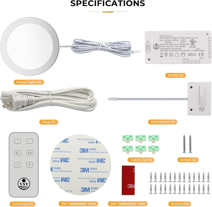VST Under Cabinet Mini Panel Lighting 3.94inch 12V 2.5W - Image 6