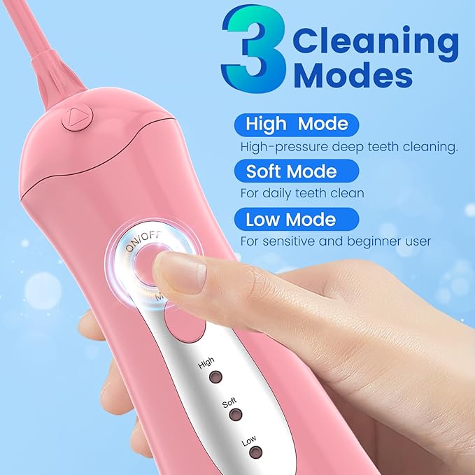 WellLeo Water Flosser for Teeth, Portable Oral Irrigator Rechargeable Water - Image 2