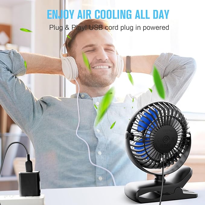 BESKAR USB Clip on Fan, Portable Small Fan - Image 7