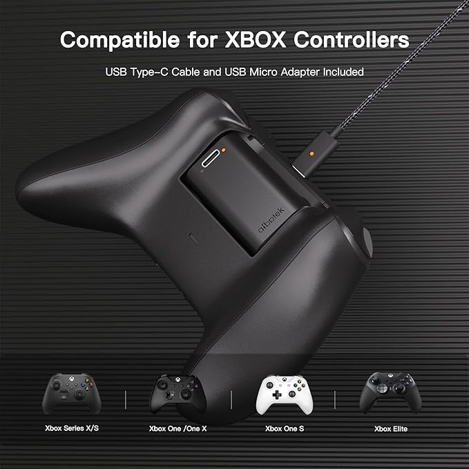 2 Pack Xbox Rechargeable Battery Pack, Xbox Series X Play & Charge Kit 1400mAh - Image 2