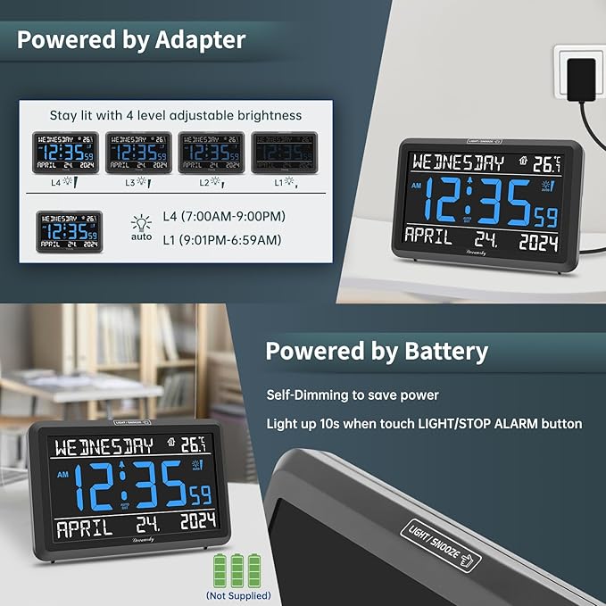 DreamSky Large Digital Clock - Image 3