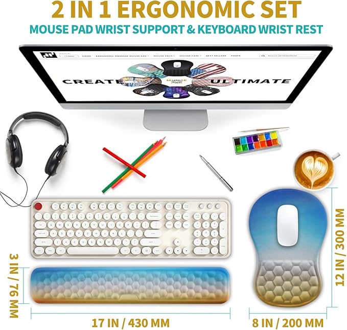 Hokafenle 2 in 1 Ergonomic Mouse Pad Wrist Support & Wrist Rest - Image 2