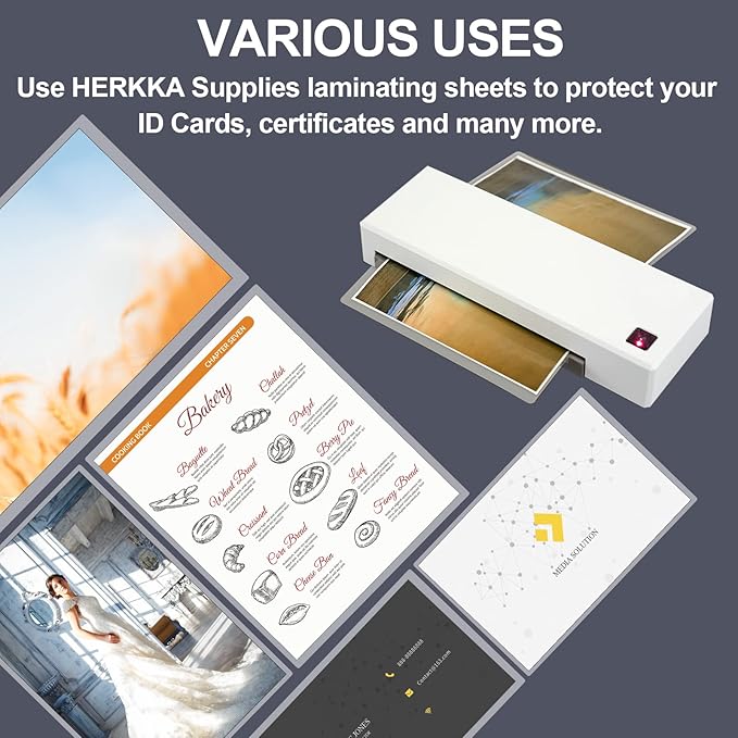 HERKKA 100 Pack Laminating Sheets, Holds 8.5 x 11 Inch Sheets, 5Mil Clear - Image 6