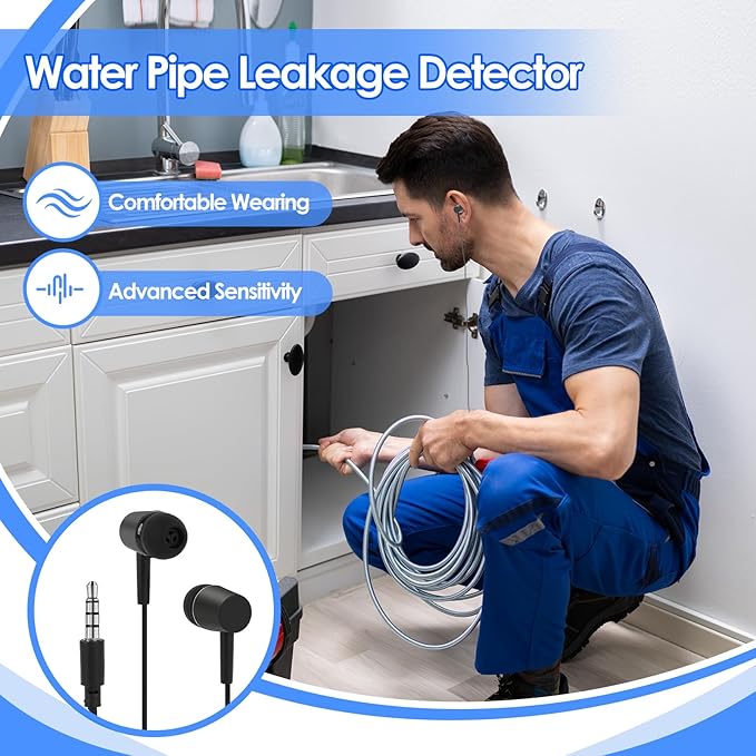 Waterleak Detector Tool Kit for Underground Pipe Water Leak Sensor Alarm for - Image 3