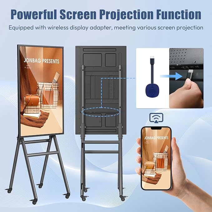 QIXZOCV MWE 43 Inch Mobile Digital Signage Display Touchscreen Kiosk - Image 5