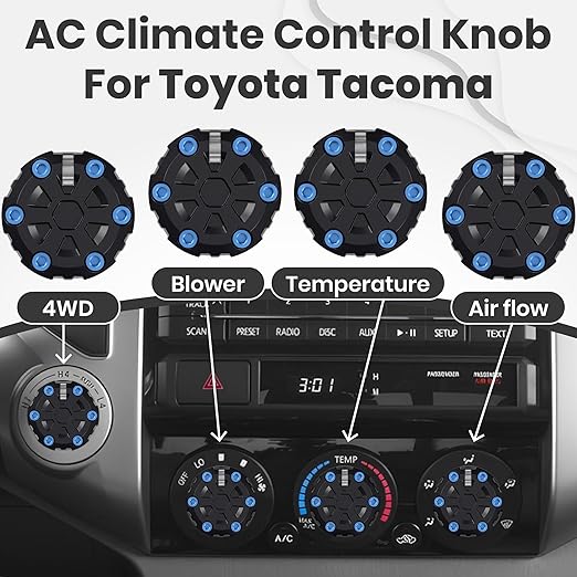 4 Pack - 2nd Gen Tacoma Accessories AC Knob Upgrade - 2005, 2015 Tacoma Climate - Image 7