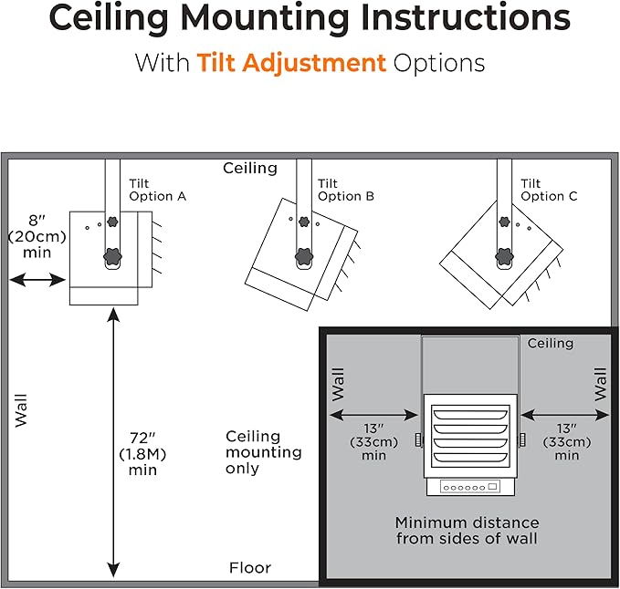 Comfort Zone Hard-Wired Ceiling Mount Garage Space Heater - Image 4