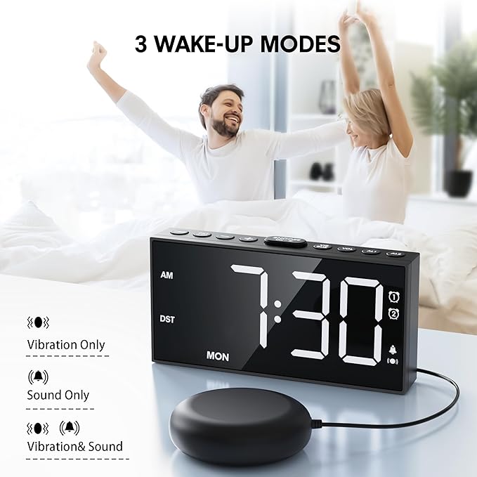 Mesqool Loud Alarm Clock for Heavy Sleeper, - Image 2